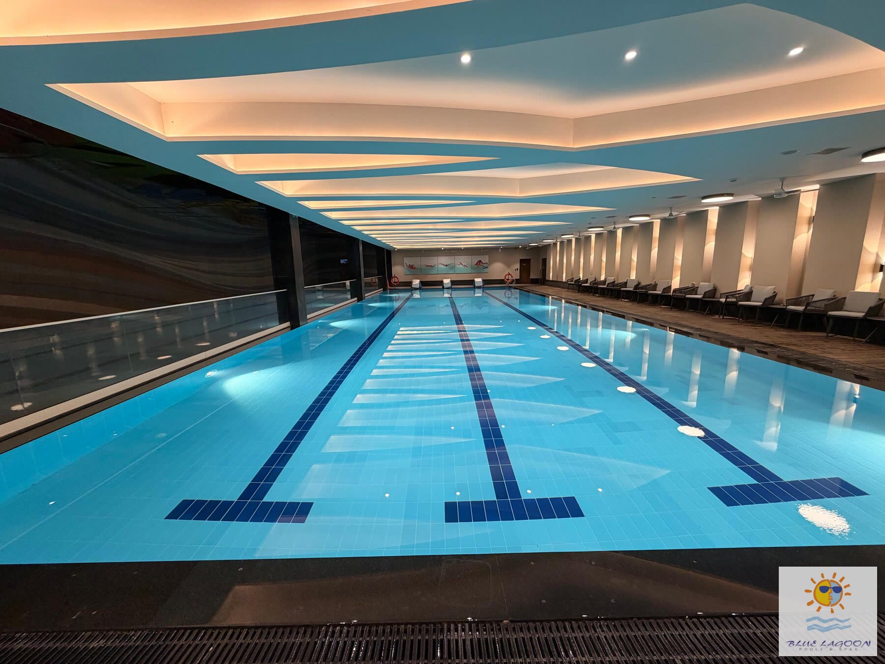 Indoor lap pool by Blue Lagoon